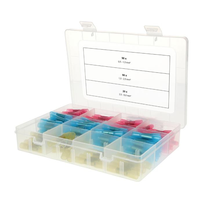 Assortiment de raccords rétractables, 0,5 mm² - 6,0 mm² - 200 PCS Assortiment de raccords rétractables, 0,5 mm² - 6,0 mm² - 200 PCS